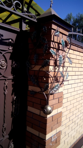 Ворота сдвижные коричневые